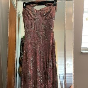 Fashion nova pink and silver prom dress size S